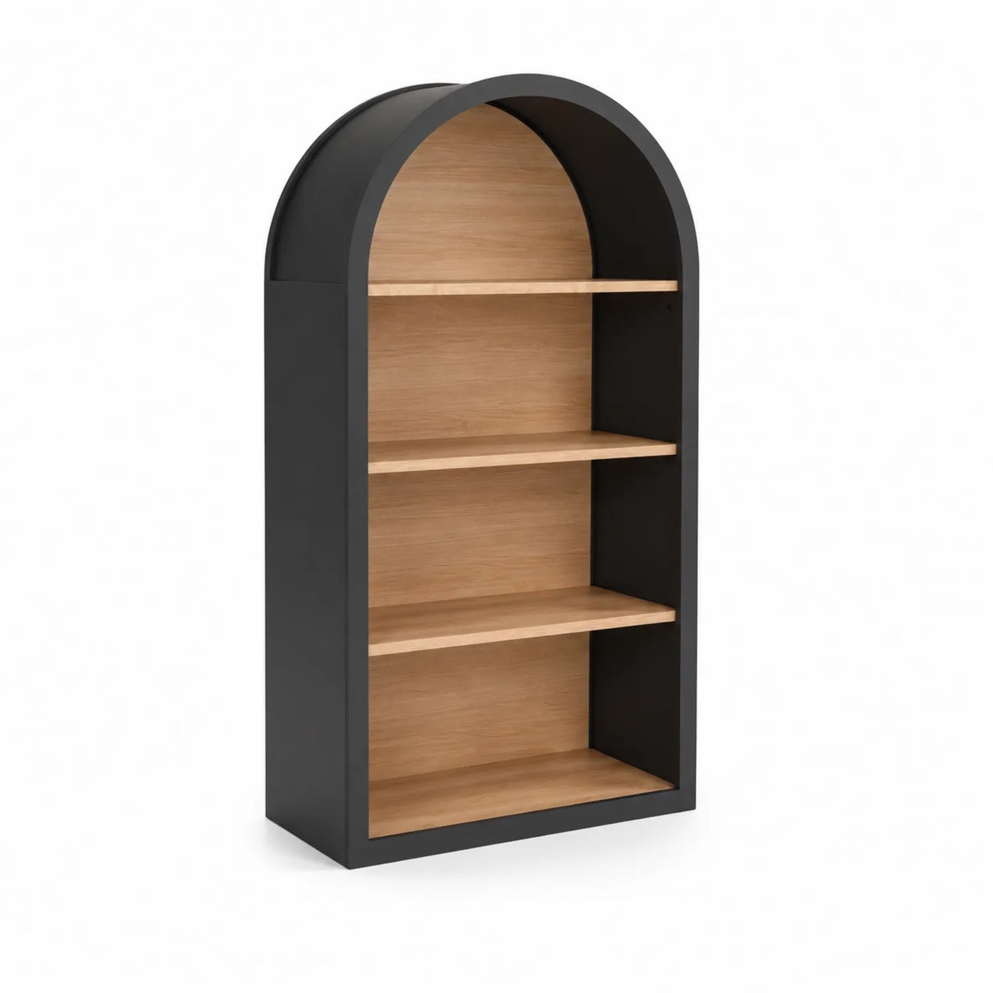 Bibliothèque en bois et métal noir et chêne 180cm
