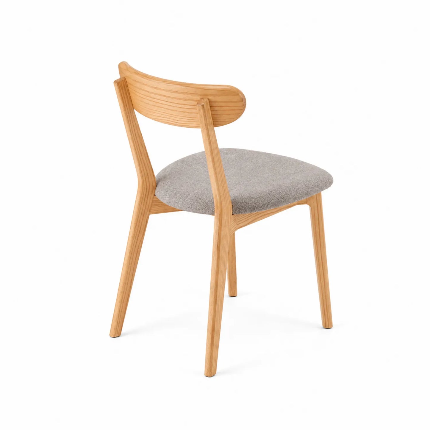 Chaise en bois de frêne et tissu gris