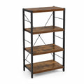 Étagère en bois et métal 4 niveaux Marron/Noir