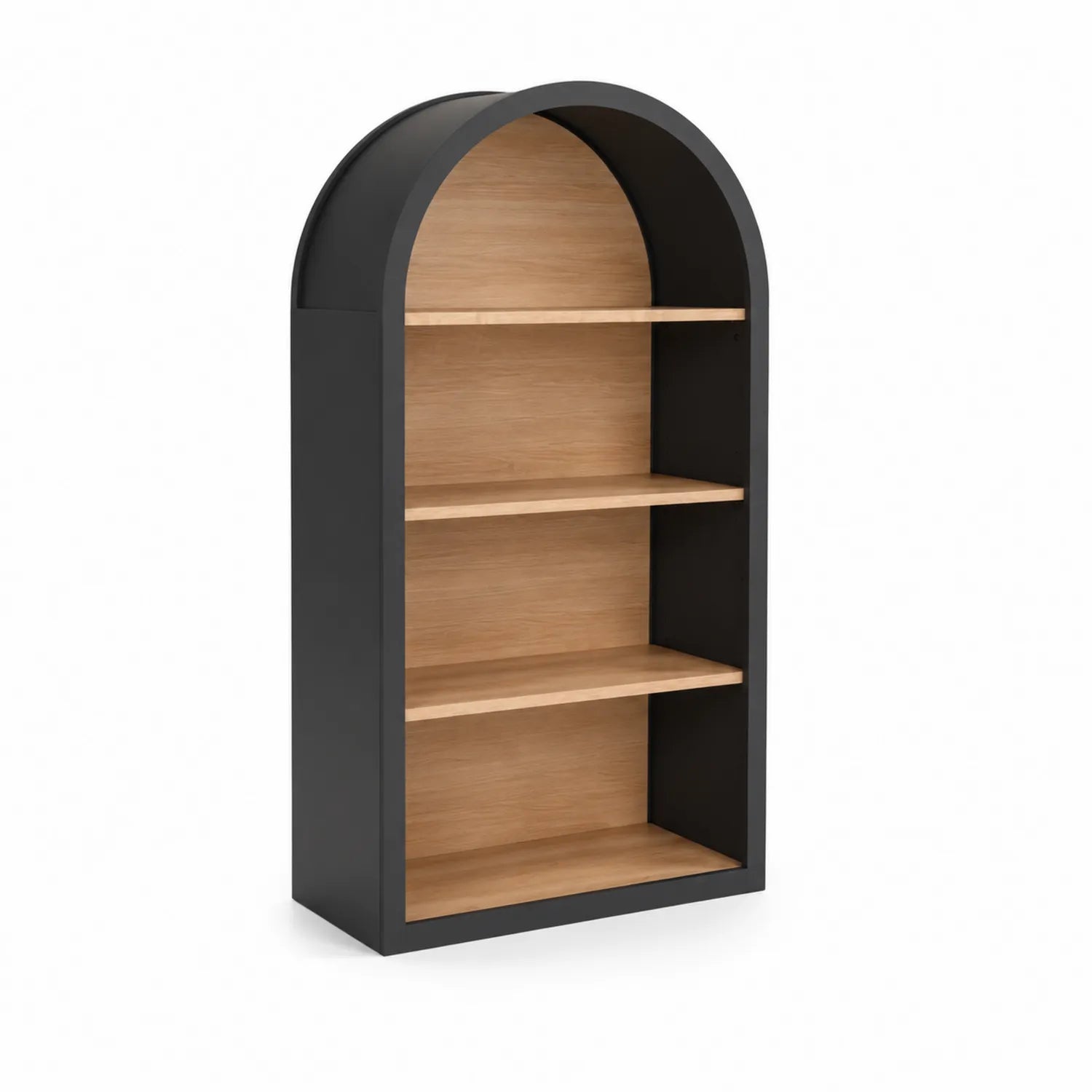 Bibliothèque en bois et métal noir et chêne 180cm