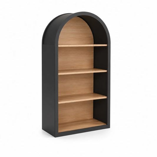 Bibliothèque en bois et métal noir et chêne 180cm