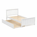 Lit gigogne en bois de pin avec sommier - 90x190 cm - Blanc