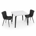 Ensemble table et chaises en MDF et acier Blanc/Noir