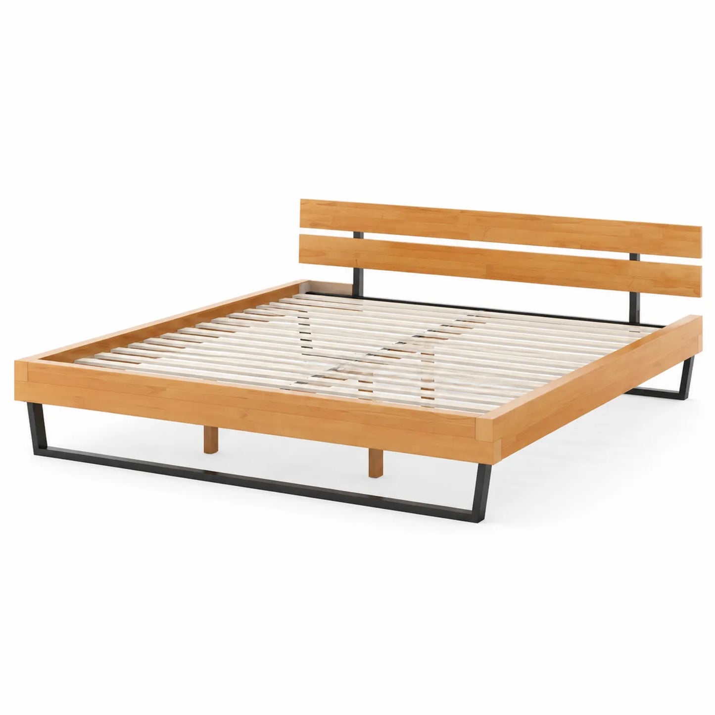 Lit double en bois et métal 200x160 cm