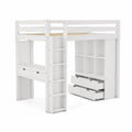 Lit mezzanine en bois avec rangements intégrés 200x90 cm