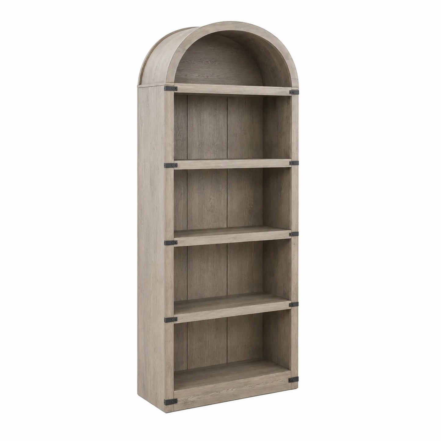 Bibliothèque arquée 5 étagères en bois