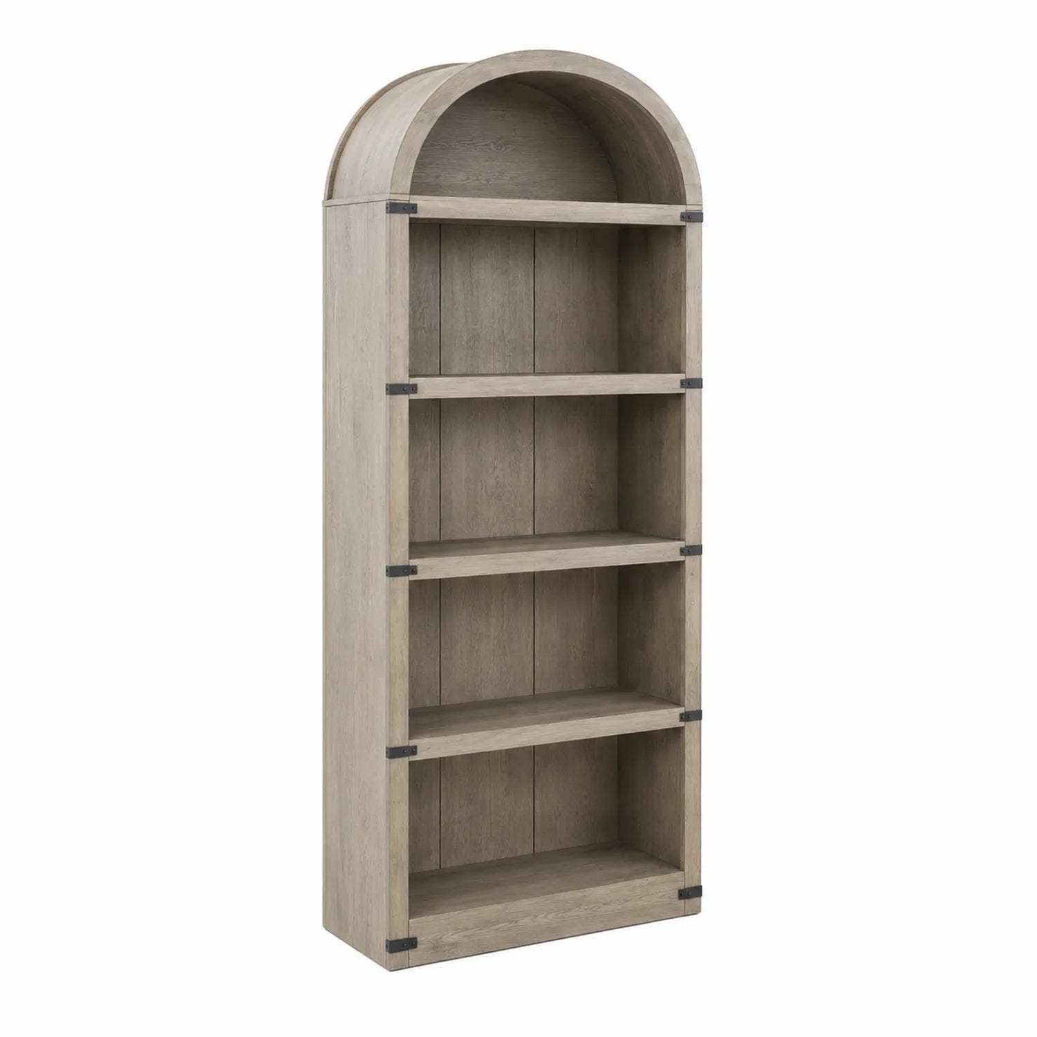 Bibliothèque arquée 5 étagères en bois