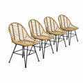 Lot de 4 chaises en rotin synthétique avec pieds en métal
